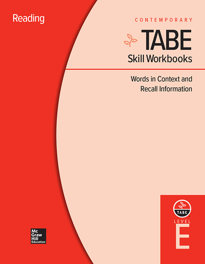 TABE Skill Workbooks Level E: Words in Context and Recall Information (10 copies)