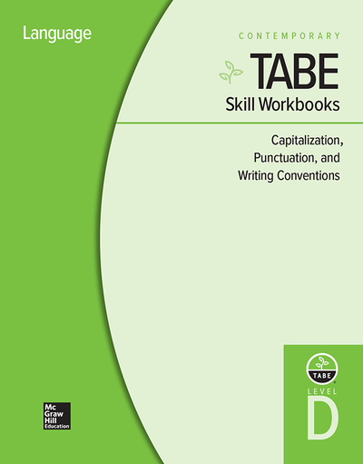 TABE Skill Workbooks Level D: Capitalization, Punctuation, and Writing Conventions - 10 Pack
