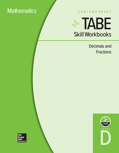TABE Skill Workbooks Level D: Decimals and Fractions - 10 Pack