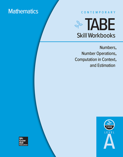 TABE Skill Workbooks Level A: Numbers, Number Operations, Computation in Context, and Estimation - 10 Pack