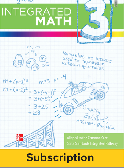 Integrated Math, Course 3, Student Bundle, 1-year Subscription