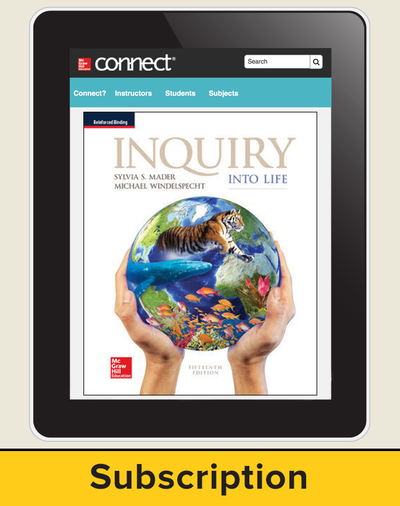 Mader, Inquiry Into Life, 2017, 15e, Connect, 6-year subscription