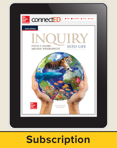 Mader, Inquiry Into Life, 2017, 15e, ConnectED eBook, 6-year subscription
