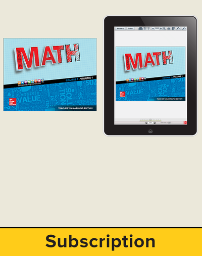 Glencoe Math 2016 Course 1, Complete Teacher Bundle, 1-year subscription