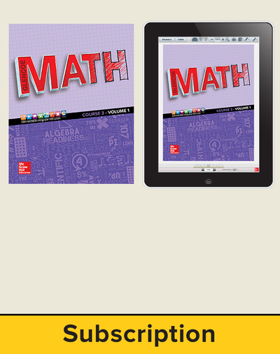 Glencoe Math 2016, Course 3 Complete Student Bundle, 1-year subscription
