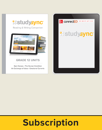 StudySync ELA Grade 12, Student/Reading & Writing Companion Bundle, 6 year