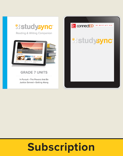 StudySync ELA Grade 7, Student/Reading & Writing Companion Bundle, 6 year