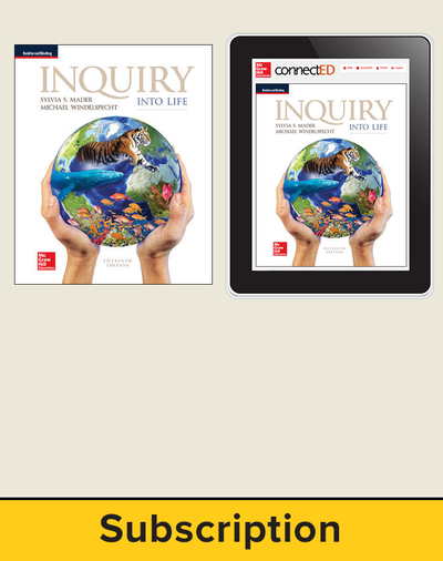 Mader, Inquiry Into Life, 2017, 15e, Student Bundle (Student Edition with ConnectED eBook), 1-year subscription