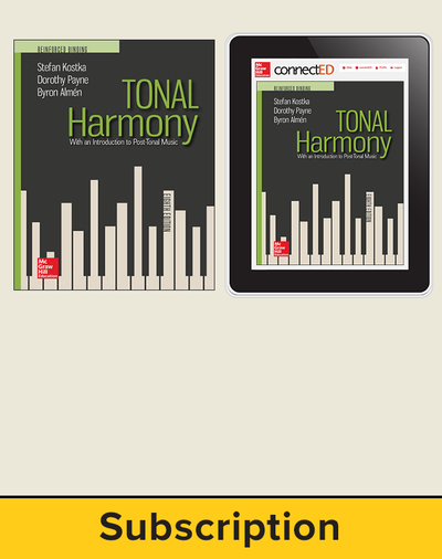 Kostka, Tonal Harmony, 2018, 8e, Student Bundle (Student Edition with ConnectED eBook), 6-year subscription