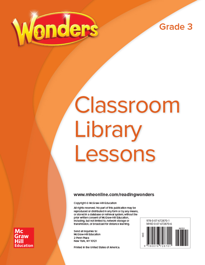 Wonders Classroom Library Lessons, Grade 3