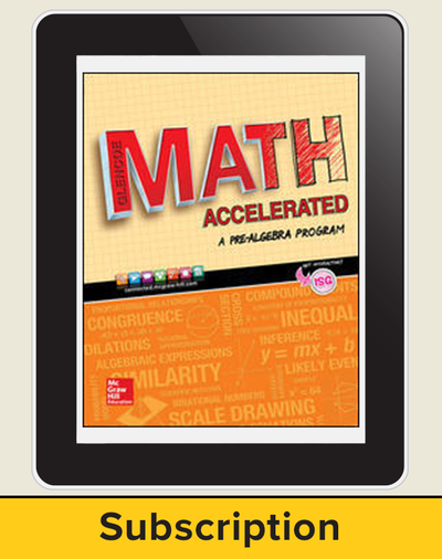 Glencoe Math Accelerated 2017 eStudentEdition Online, 6-year subscription