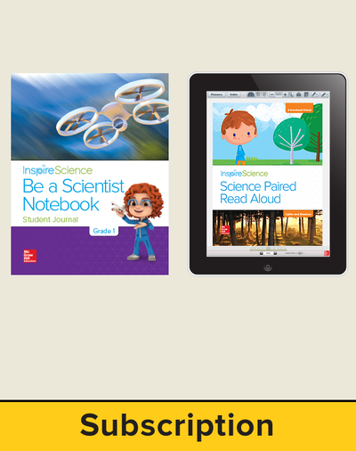 Inspire Science 2.0 Grade 1, Basic Student Bundle with Print Be a Scientist Notebook and Online Student Learning Center, 6 Year Subscription