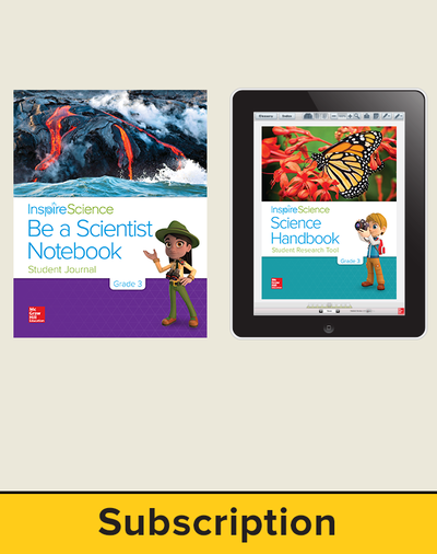 Inspire Science 2.0 Grade 3, Basic Student Bundle with Print Be a Scientist Notebook and Online Student Learning Center, 7 Year Subscription