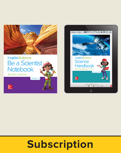 Inspire Science 2.0 Grade 5, Basic Student Bundle with Print Be a Scientist Notebook and Online Student Learning Center, 7 Year Subscription