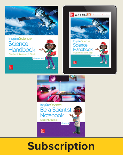 Inspire Science 2.0 Grade 4, Deluxe Student Bundle with Print Be a Scientist Notebook, Print Science Handbook and Online Student Learning Center, 1 Year Subscription