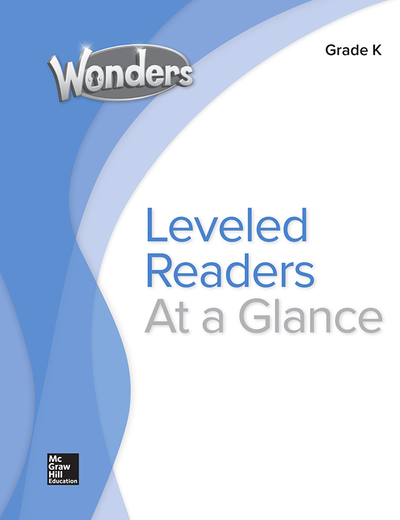 Wonders Balanced Literacy Leveled Reader Chart, Grade K
