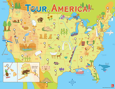 Arrive Math Game Board, Tour America
