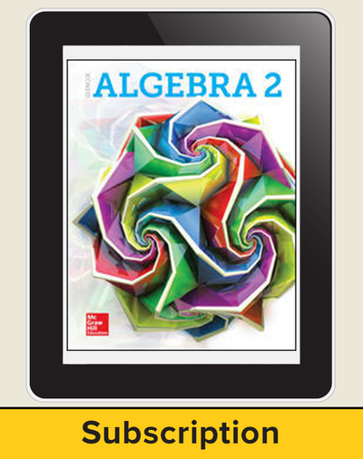 Glencoe Algebra 2 2018, eStudent Edition, 5-year subscription  