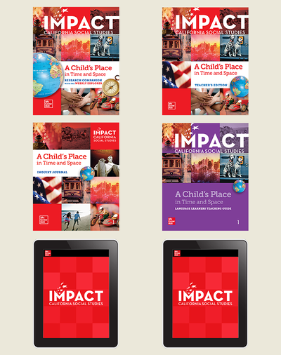 IMPACT: California, Grade 1, Digital and Print Student Bundle w/Combo Book, 8-year subscription, A Child's Place in Time and Space