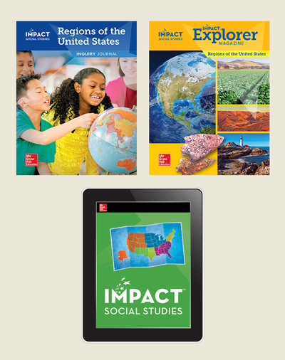 IMPACT Social Studies, Regions of the United States, Grade 4, Explorer with Inquiry Print & Digital Student Bundle, 1 year subscription