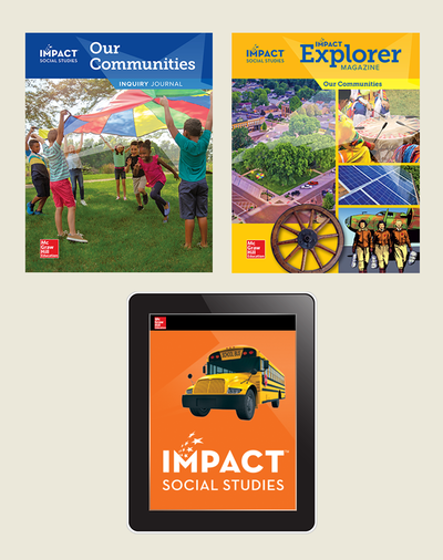 IMPACT Social Studies, Our Communities, Grade 3, Explorer with Inquiry Print & Digital Student Bundle, 6 year subscription