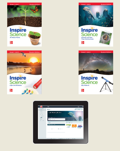Inspire Science, Grade 1 Online Student Center with Print Student Edition Units 1-4, 6 Year Subscription