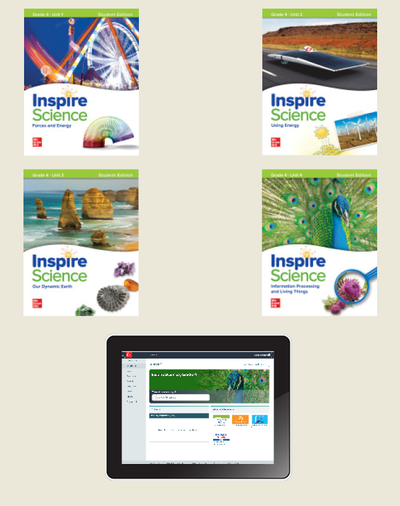 Inspire Science, Grade 4 Online Student Center with Print Student Edition Units 1-4, 6 Year Subscription