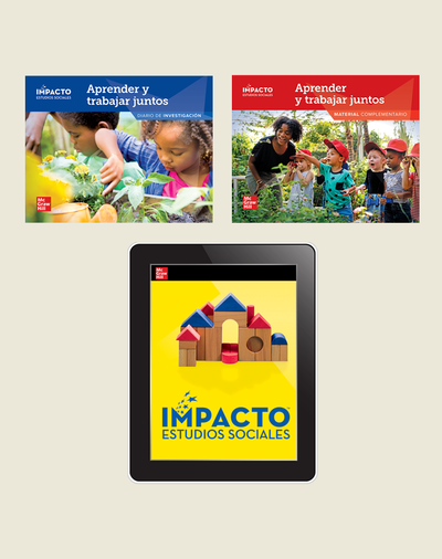 IMPACTO Social Studies, Aprender y trabajar juntos, Grade K, Foundational Print & Digital Student Bundle, 1 year subscription