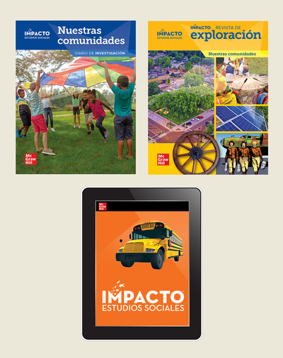 IMPACTO Social Studies, Nuestras comunidades, Grade 3, Explorer with Inquiry Print & Digital Student Bundle, 6 year subscription