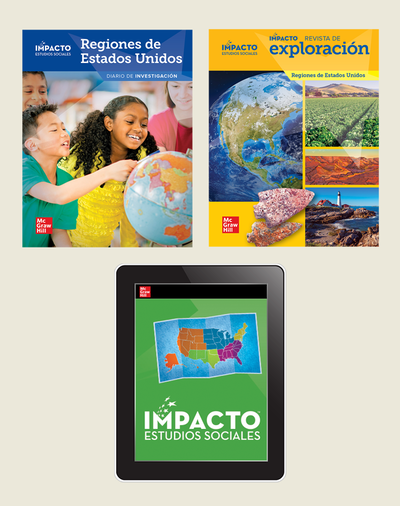 IMPACTO Social Studies, Regiones de Estados Unidos, Grade 4, Explorer with Inquiry Print & Digital Student Bundle, 1 year subscription