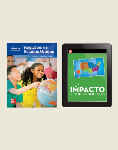 IMPACTO Social Studies, Regiones de Estados Unidos, Grade 4, Inquiry Print & Digital Student Bundle, 1 year subscription