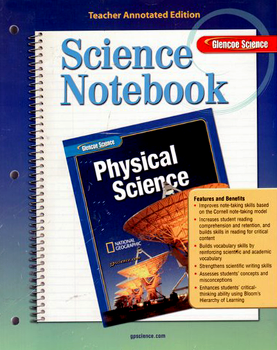 Glencoe Physical iScience, Grade 8, Science Notebook, Teacher Edition