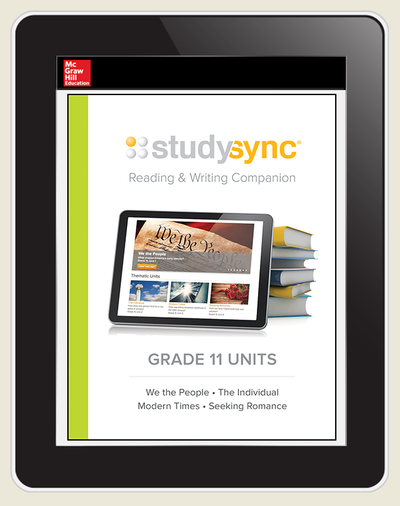 StudySync ELA Grade 11, Student/R&W and 2 Novels Bundle, 6 year