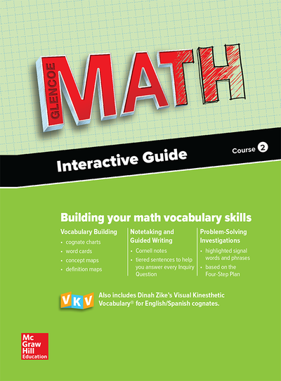 Glencoe Math 2016, Course 2 Interactive Guide for English Learners, Student Edition