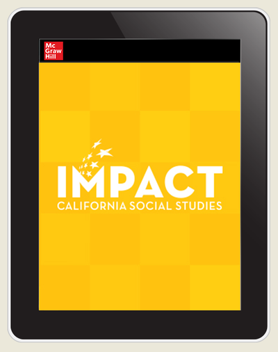 IMPACT: California, Grade K, Online Teacher Center, 8-year subscription, Learning and Working Now and Long Ago