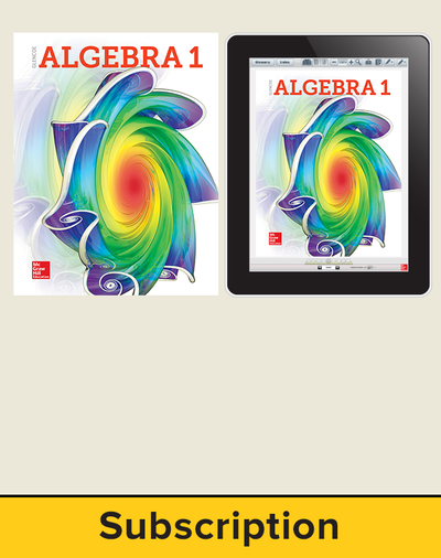 Glencoe Algebra 1 2018, Student Bundle (1 YR Print + 3 YR Digital), 3-year subscription