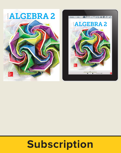 Glencoe Algebra 2 2018, Student Bundle (1-1), 1-year subscription