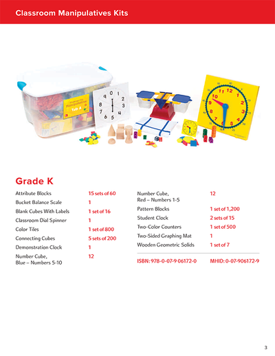 My Math Manipulative Kit, Grade K