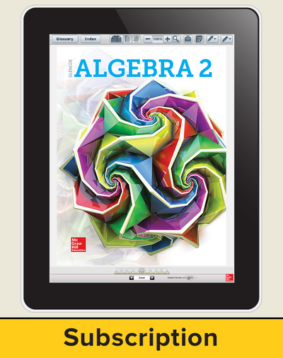 Algebra 2 2018, eStudentEdition online, 3-year subscription