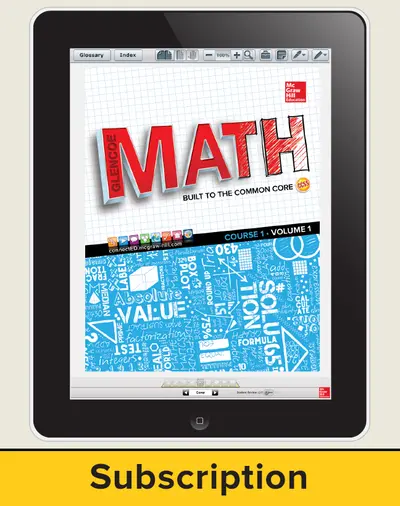 Glencoe Math, Course 1, eStudent Edition online, 6-year subscription Glencoe Math, Course 1, eStudent Edition online, 6-year subscription