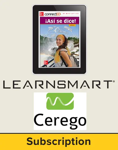 Asi se dice Level 4, Student Learning Center with SmartBook and Cerego Bundle, 1-year subscription Asi se dice Level 4, Student Learning Center with SmartBook and Cerego Bundle, 1-year subscription