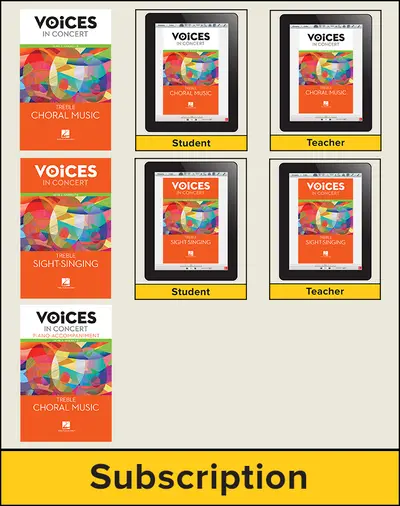 Hal Leonard Voices in Concert, Level 2 Treble Choral Hybrid School Bundle, 6-year subscription, Grades 7-8 Hal Leonard Voices in Concert, Level 2 Treble Choral Hybrid School Bundle, 6-year subscription, Grades 7-8