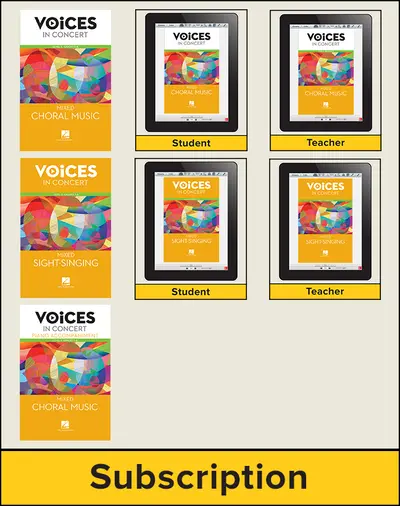 Hal Leonard Voices in Concert, Level 2 Mixed Choral Digital School Bundle, 7-year subscription, Grades 7-8 Hal Leonard Voices in Concert, Level 2 Mixed Choral Digital School Bundle, 7-year subscription, Grades 7-8