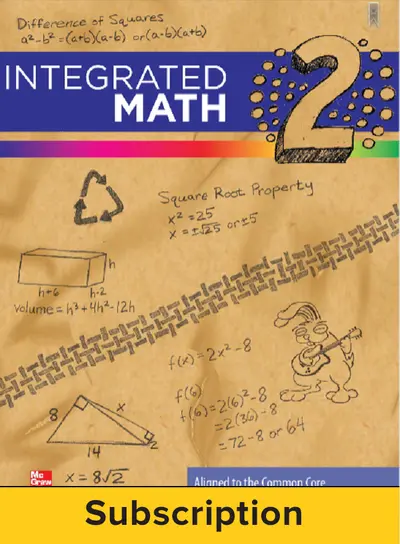 Integrated Math, Course 2, Online Teacher Edition, 6-year Subscription Integrated Math, Course 2, Online Teacher Edition, 6-year Subscription
