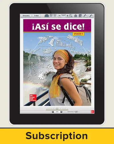 Asi se dice! Level 4, Student Learning Center, 1-year Subscription Asi se dice! Level 4, Student Learning Center, 1-year Subscription