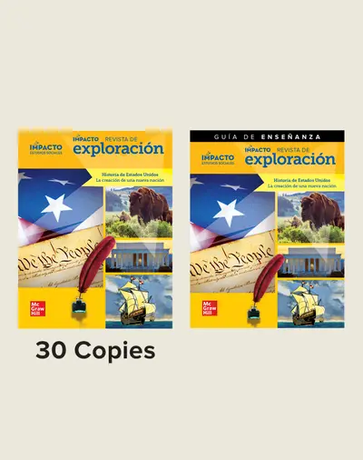 IMPACTO Social Studies, Historia de Estados Unidos: la creación de una nueva nación, Grade 5, Explorer Magazine Class Set (30) with Teaching Guide IMPACTO Social Studies, Historia de Estados Unidos: la creación de una nueva nación, Grade 5, Explorer Magazine Class Set (30) with Teaching Guide