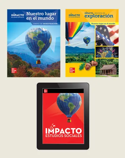 IMPACTO Social Studies, Nuestro lugar en el mundo, Grade 1, Explorer with Inquiry Print & Digital Student Bundle, 6 year subscription IMPACTO Social Studies, Nuestro lugar en el mundo, Grade 1, Explorer with Inquiry Print & Digital Student Bundle, 6 year subscription