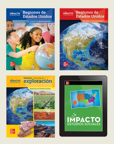 IMPACTO Social Studies, Regiones de Estados Unidos, Grade 4, Complete Print & Digital Student Bundle, 1 year subscription IMPACTO Social Studies, Regiones de Estados Unidos, Grade 4, Complete Print & Digital Student Bundle, 1 year subscription