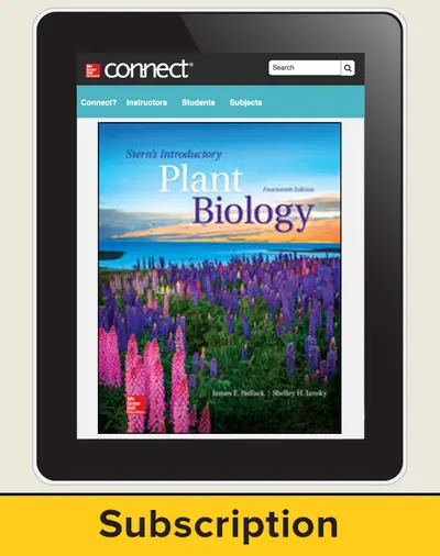 Bidlack, Stern's Introduction to Plant Biology, 2018, 14e, Connect, 1-year subscription Bidlack, Stern's Introduction to Plant Biology, 2018, 14e, Connect, 1-year subscription