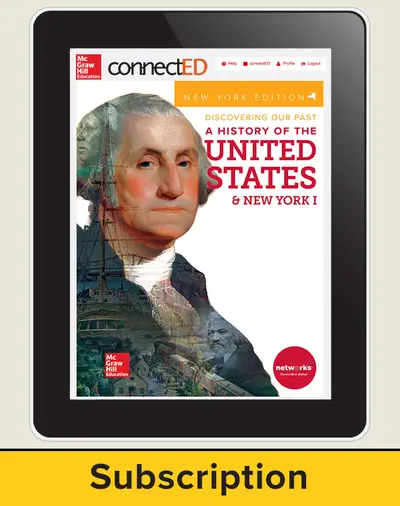 CUS New York Discovering Our Past: History of the United States and New York I, Grade 7, Online Student Edition, 1-year